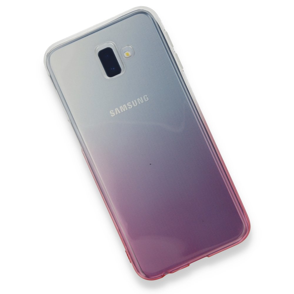 Newface Samsung Galaxy J6 Plus Kılıf Lüx Çift Renkli Silikon - Pembe