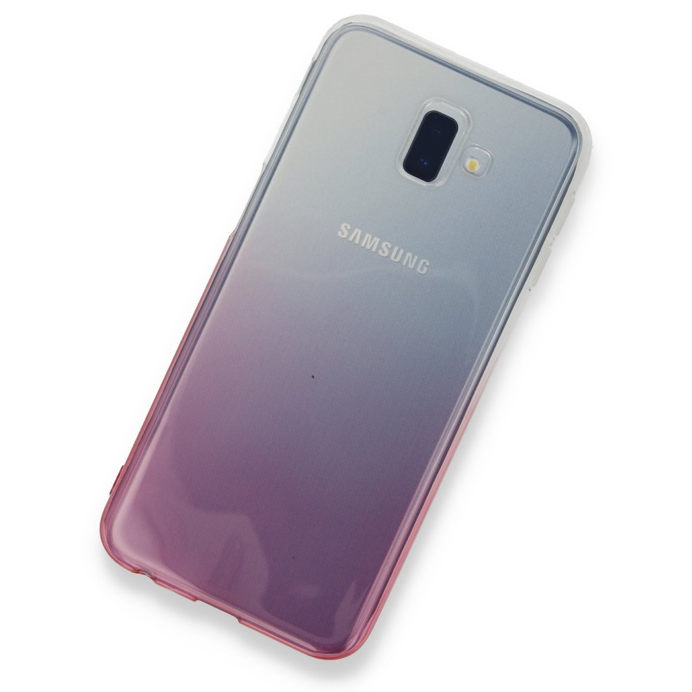 Newface Samsung Galaxy J6 Plus Kılıf Lüx Çift Renkli Silikon - Pembe