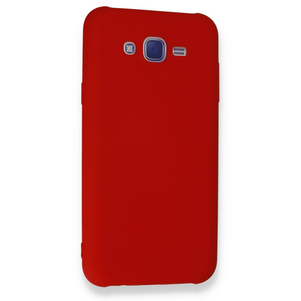 Newface Samsung Galaxy J7 Kılıf Nano içi Kadife  Silikon - Kırmızı