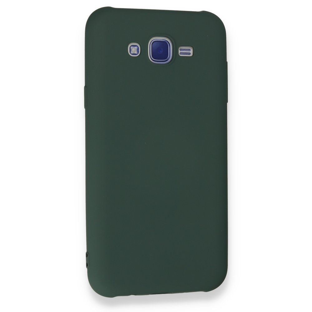 Newface Samsung Galaxy J7 Kılıf Nano içi Kadife  Silikon - Koyu Yeşil