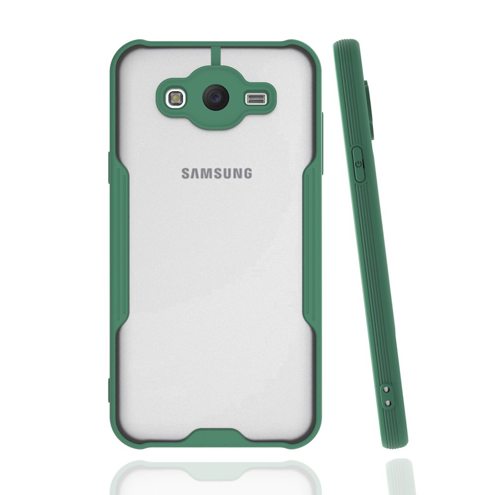 Newface Samsung Galaxy J7 Kılıf Platin Silikon - Yeşil