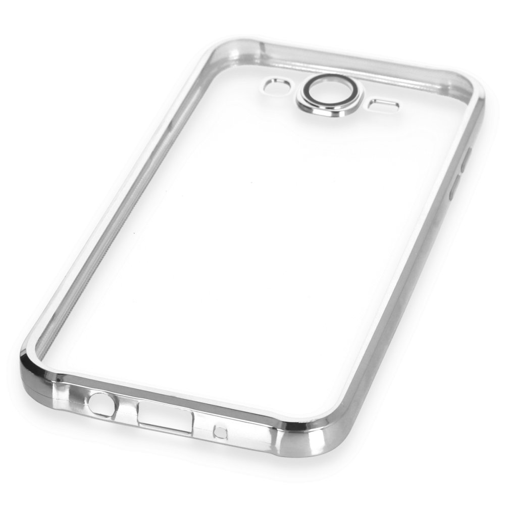 Newface Samsung Galaxy J7 Kılıf Razer Lensli Silikon - Gümüş