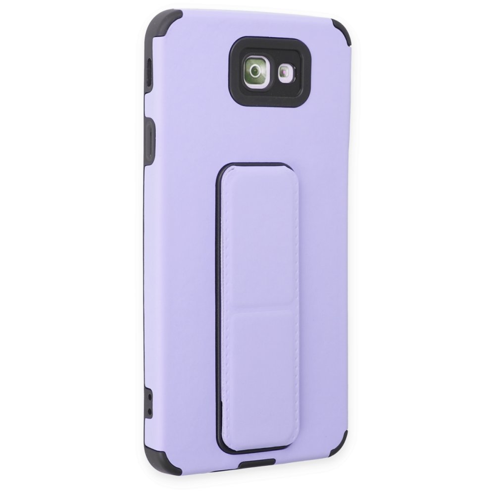 Newface Samsung Galaxy J7 Prime Kılıf Mega Standlı Silikon - Lila