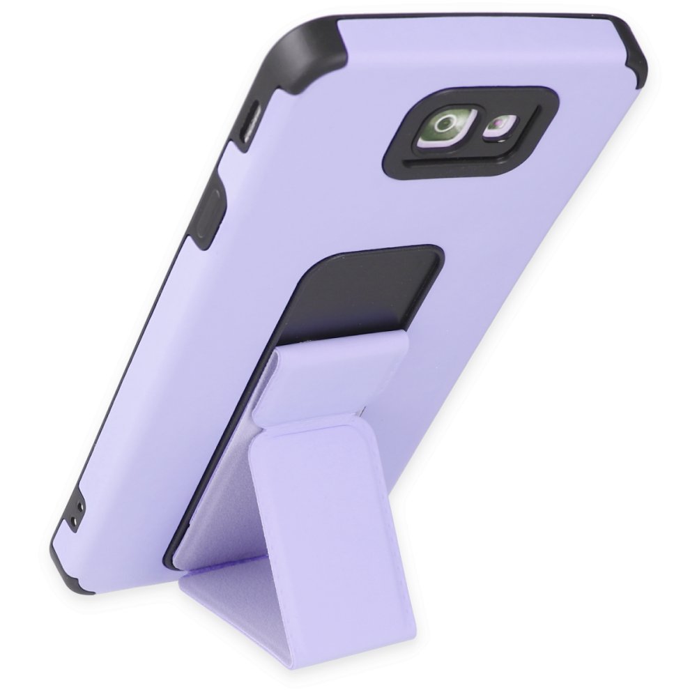 Newface Samsung Galaxy J7 Prime Kılıf Mega Standlı Silikon - Lila