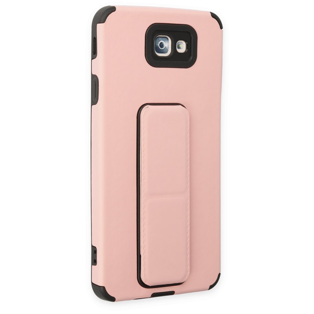 Newface Samsung Galaxy J7 Prime Kılıf Mega Standlı Silikon - Pudra