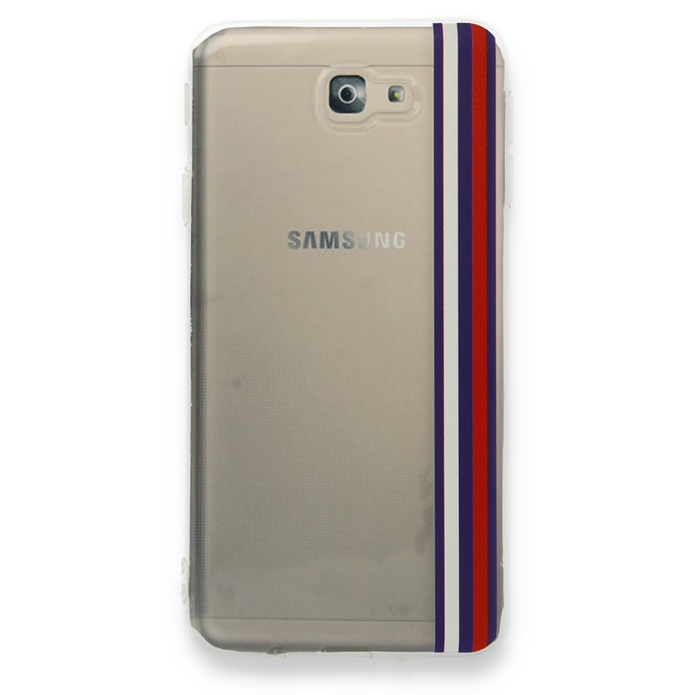 Newface Samsung Galaxy J7 Prime Kılıf Prime Silikon - Beyaz-Kırmızı