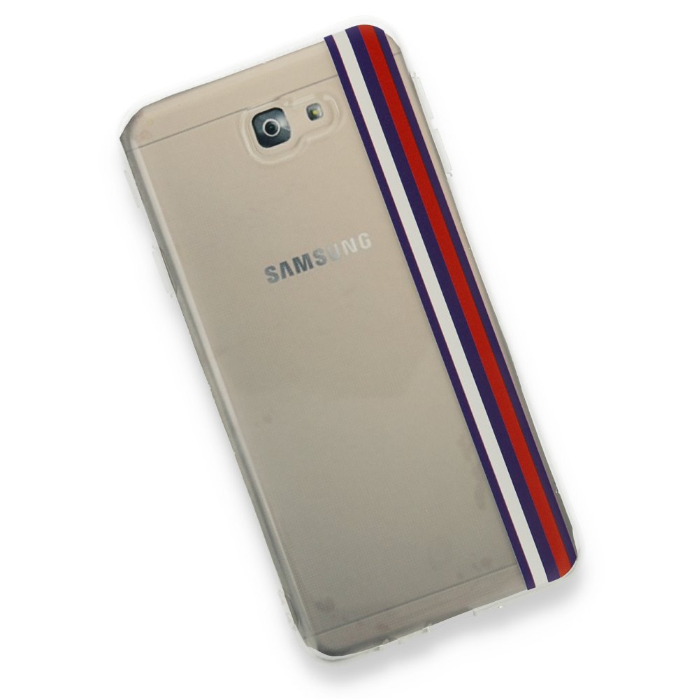 Newface Samsung Galaxy J7 Prime Kılıf Prime Silikon - Beyaz-Kırmızı