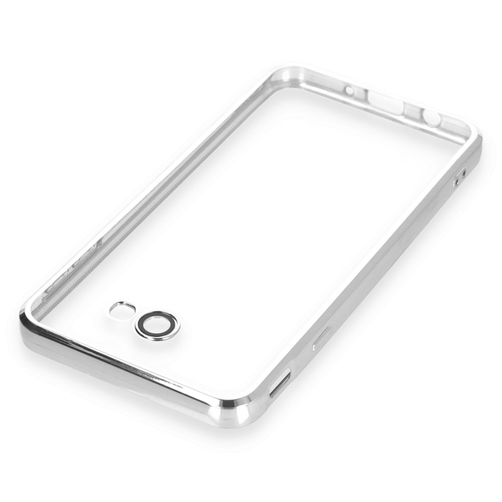 Newface Samsung Galaxy J7 Prime Kılıf Razer Lensli Silikon - Gümüş