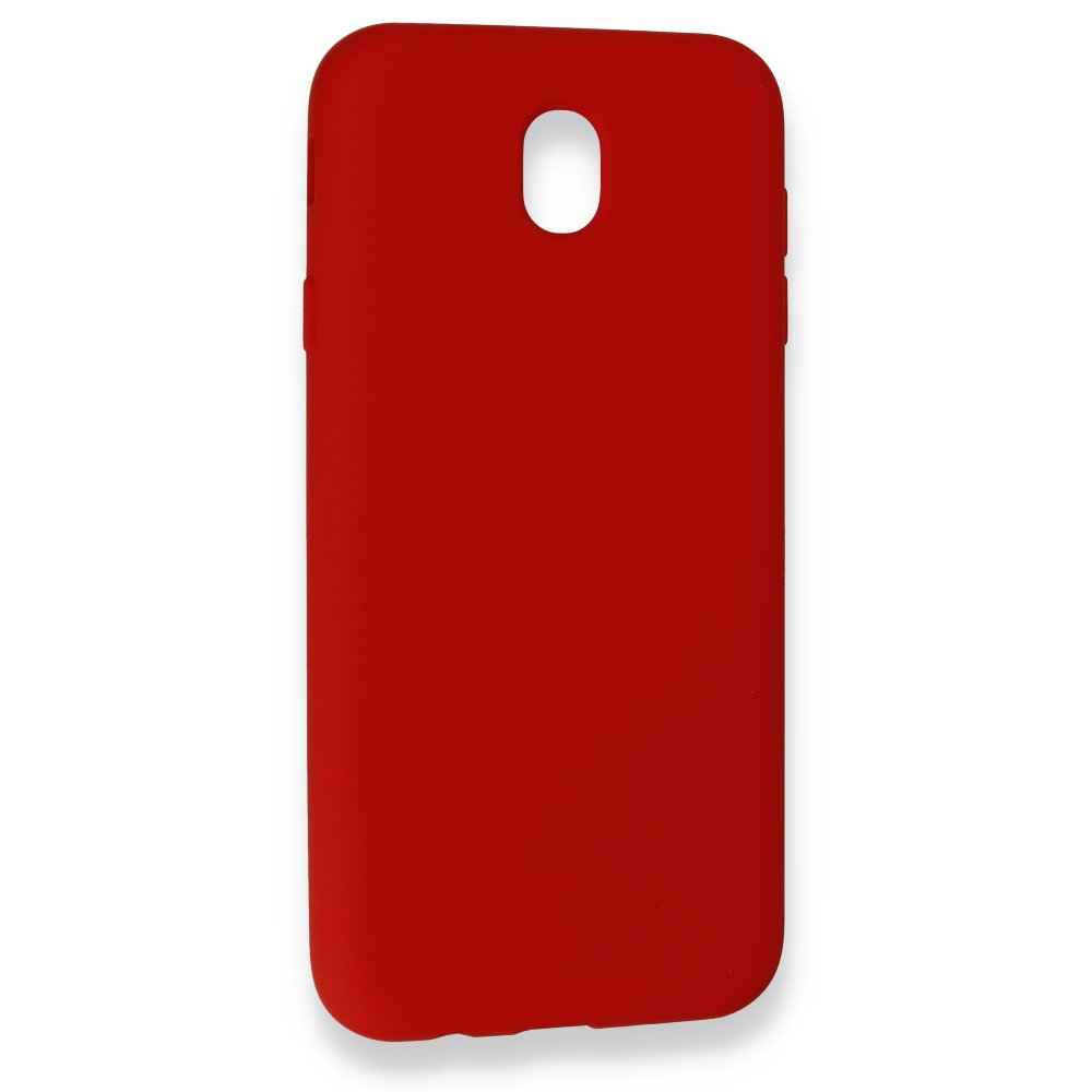 Newface Samsung Galaxy J7 Pro / J730 Kılıf Nano içi Kadife  Silikon - Kırmızı