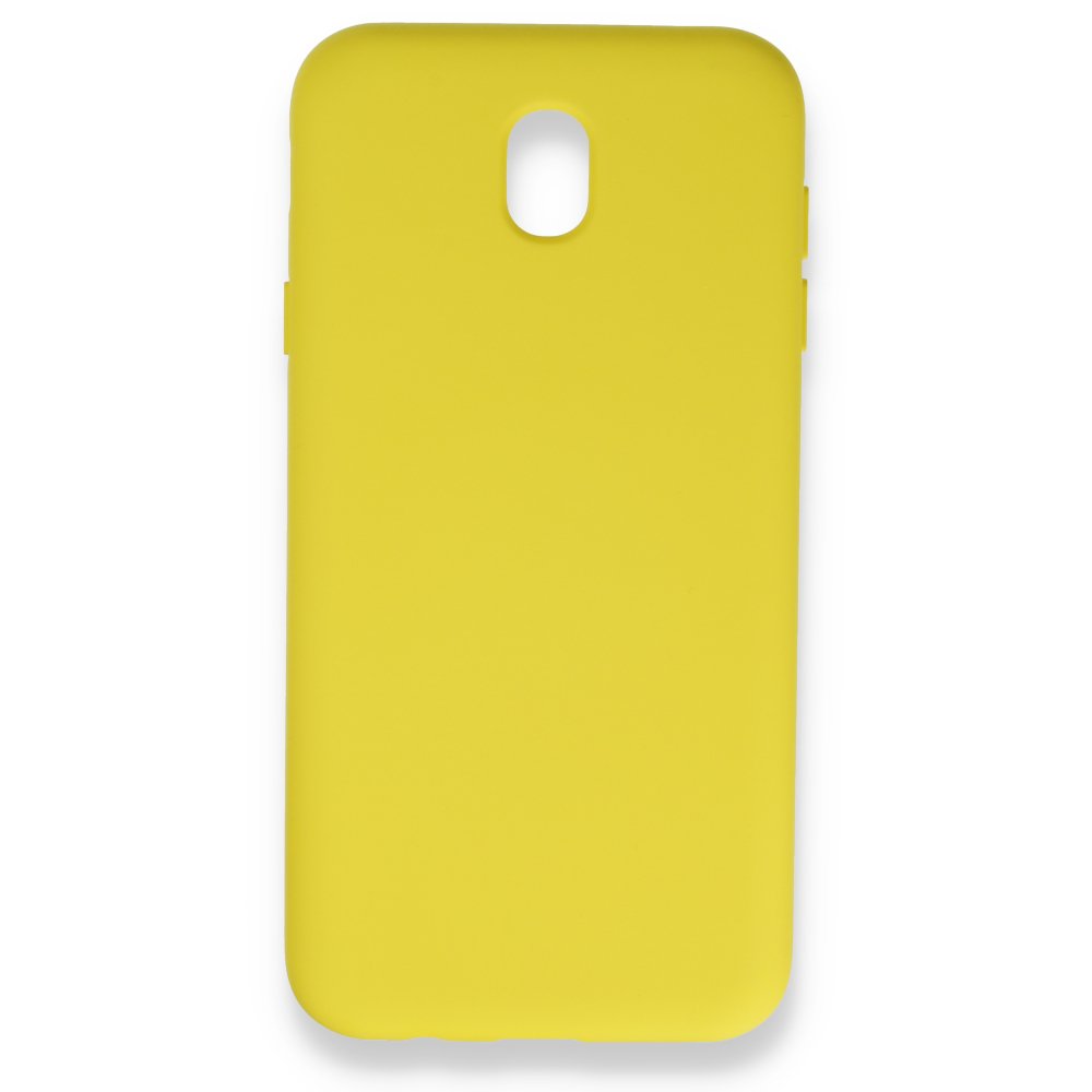 Newface Samsung Galaxy J7 Pro / J730 Kılıf Nano içi Kadife Silikon - Sarı