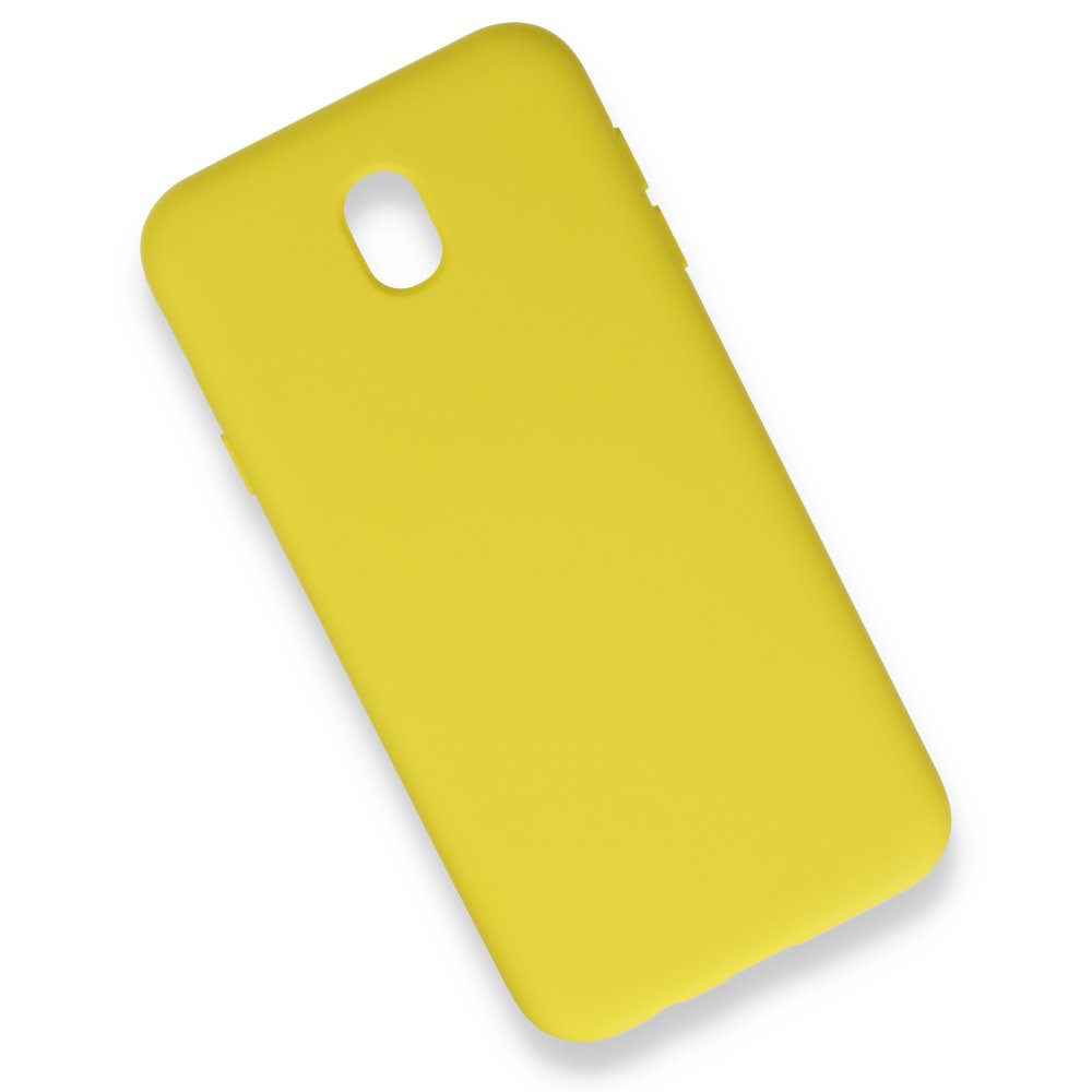 Newface Samsung Galaxy J7 Pro / J730 Kılıf Nano içi Kadife Silikon - Sarı