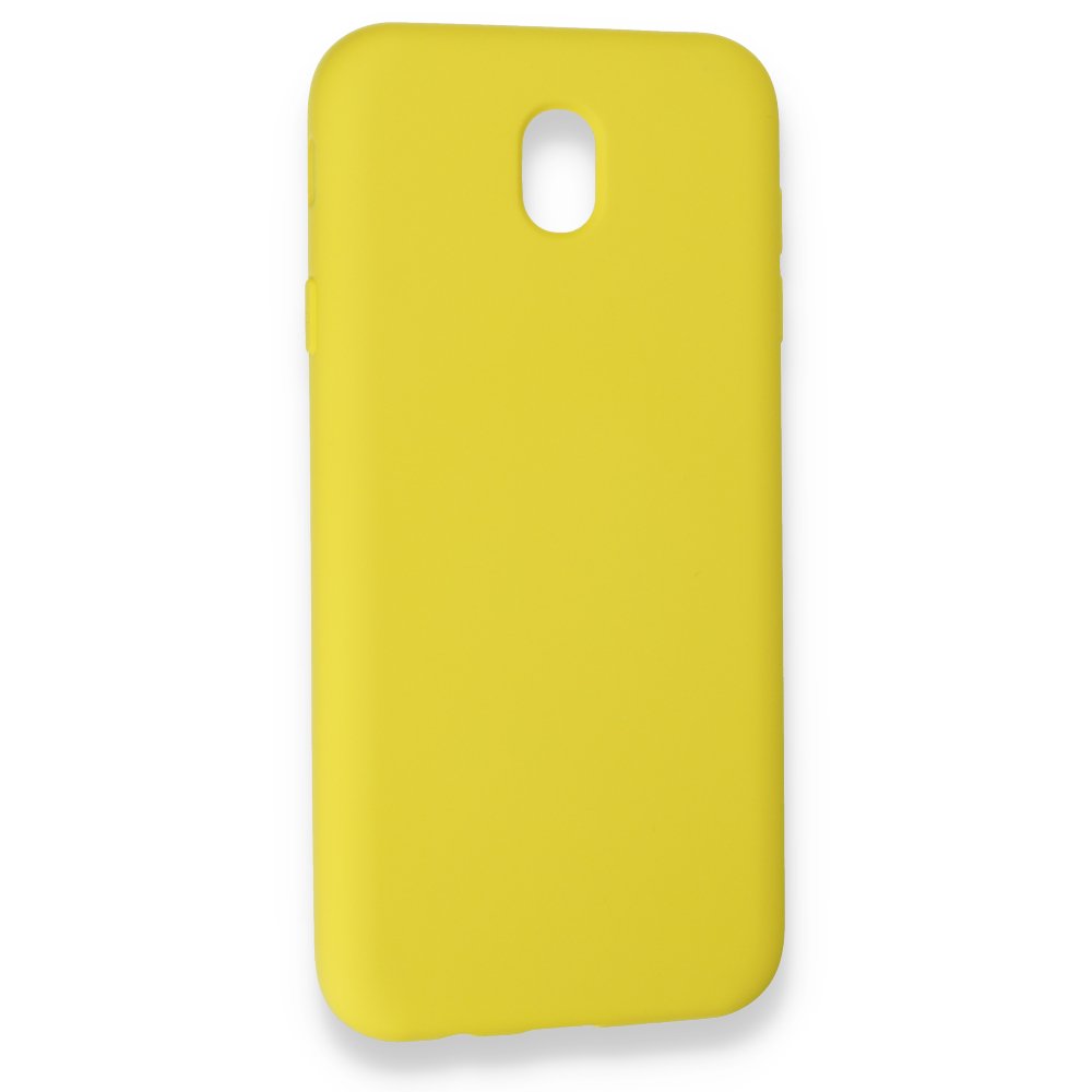 Newface Samsung Galaxy J7 Pro / J730 Kılıf Nano içi Kadife Silikon - Sarı