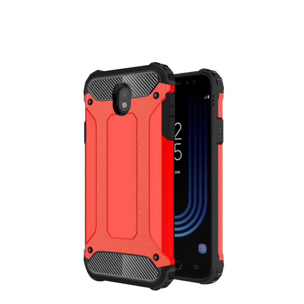 Newface Samsung Galaxy J7 Pro / J730 Kılıf Tank Silikon Kapak - Kırmızı