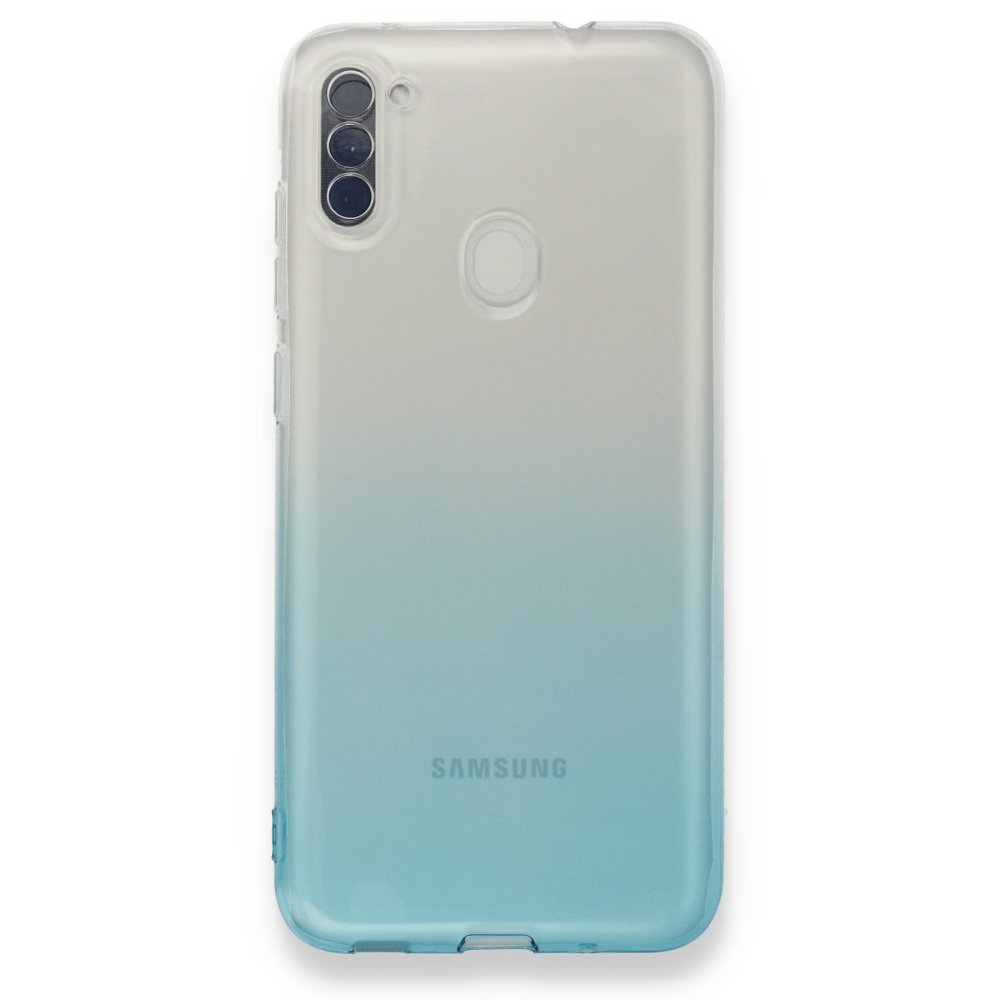 Newface Samsung Galaxy M11 Kılıf Lüx Çift Renkli Silikon - Turkuaz