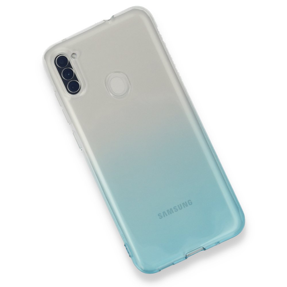 Newface Samsung Galaxy A11 Kılıf Lüx Çift Renkli Silikon - Turkuaz