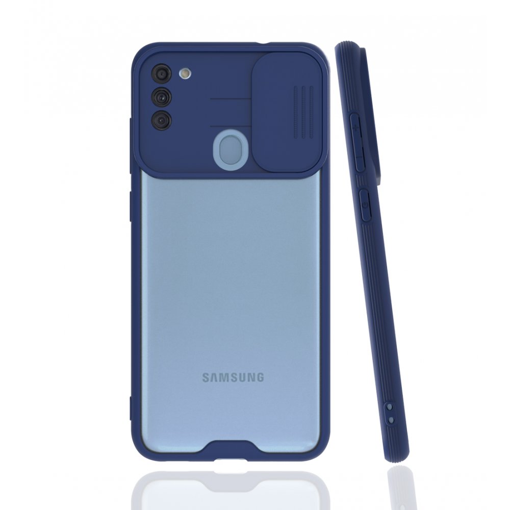 Newface Samsung Galaxy A11 Kılıf Platin Kamera Koruma Silikon - Lacivert