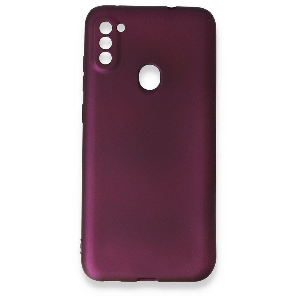 Newface Samsung Galaxy M11 Kılıf First Silikon - Mürdüm