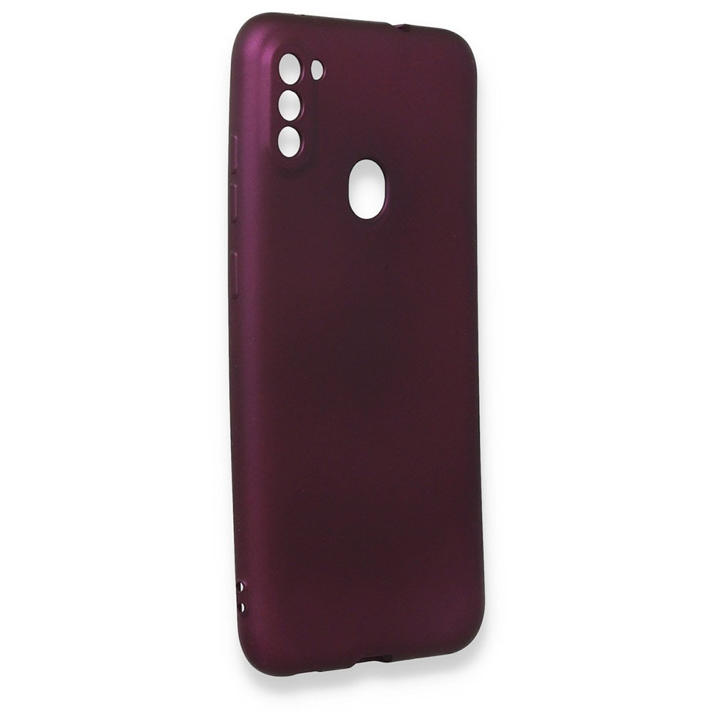 Newface Samsung Galaxy M11 Kılıf First Silikon - Mürdüm