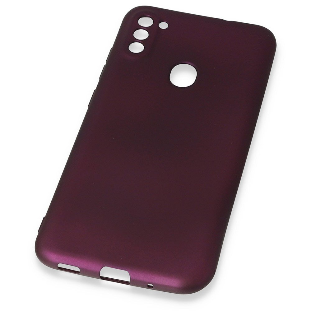 Newface Samsung Galaxy M11 Kılıf First Silikon - Mürdüm