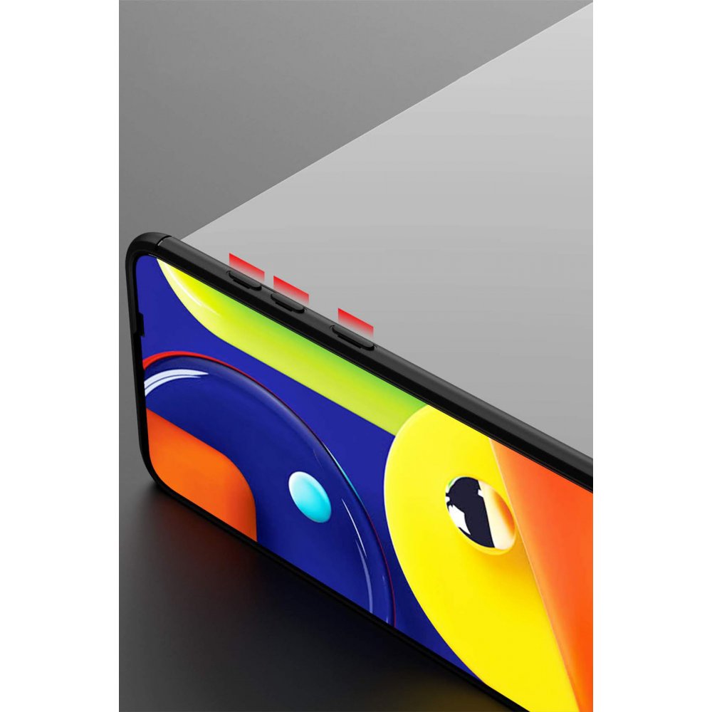 Newface Samsung Galaxy M11 Kılıf Range Yüzüklü Silikon - Siyah-Mavi