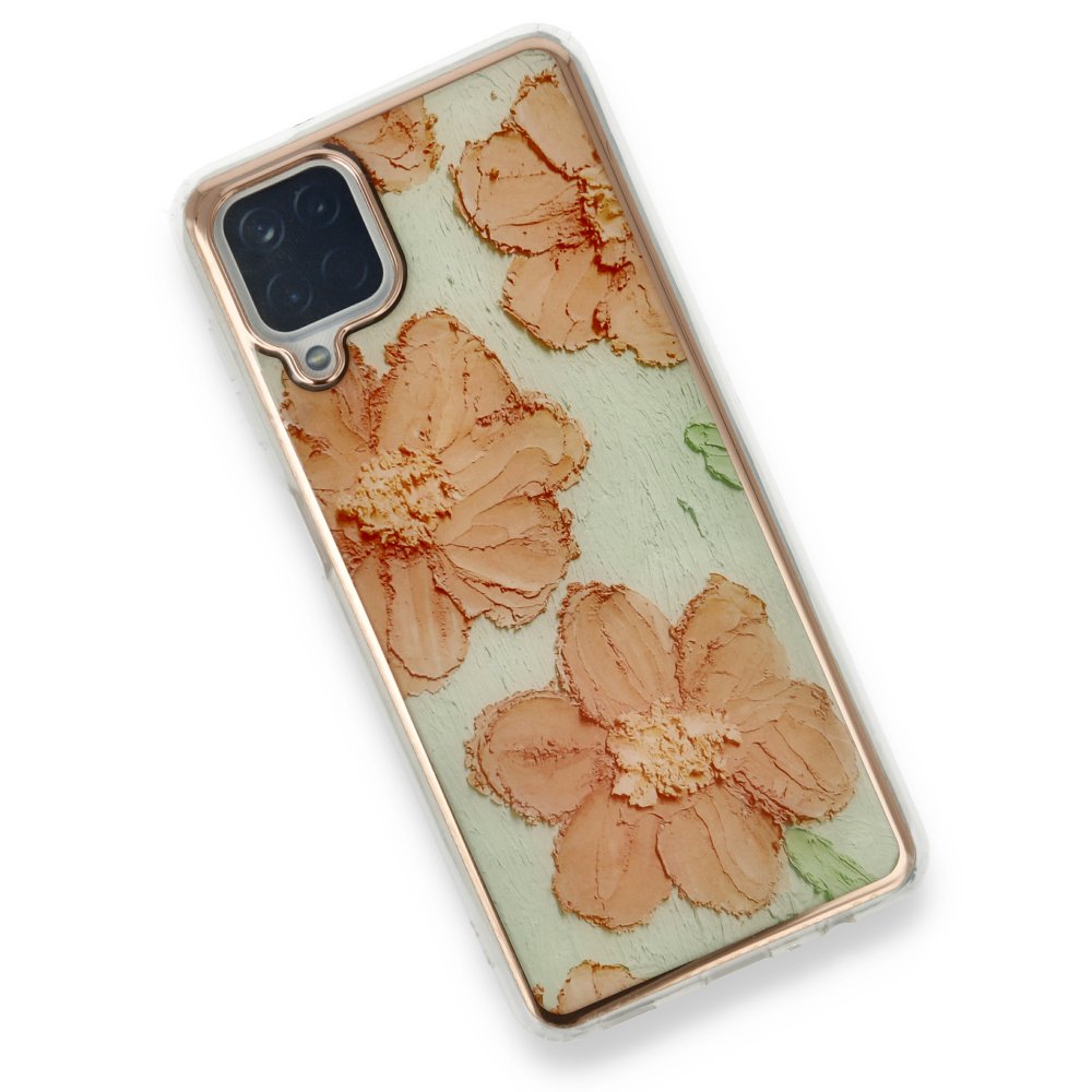 Newface Samsung Galaxy M12 Kılıf Çiçekli Silikon - Rose