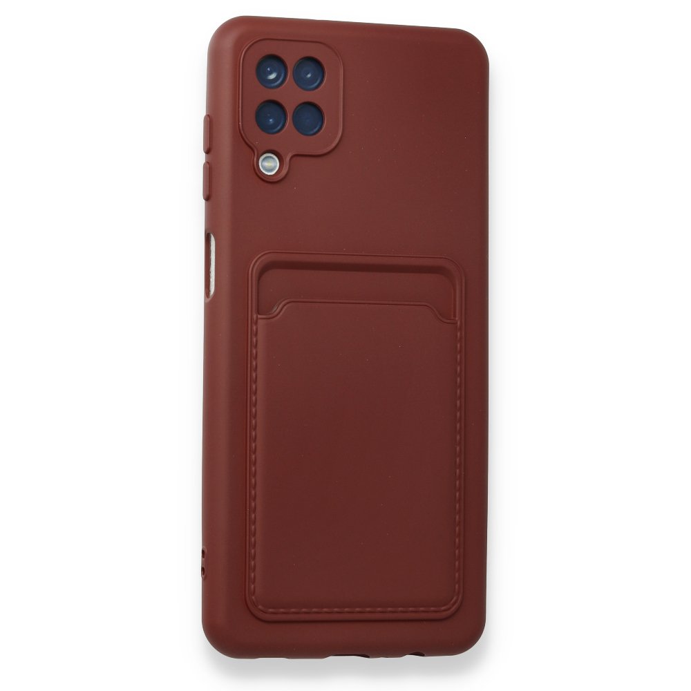 Newface Samsung Galaxy M12 Kılıf Kelvin Kartvizitli Silikon - Bordo