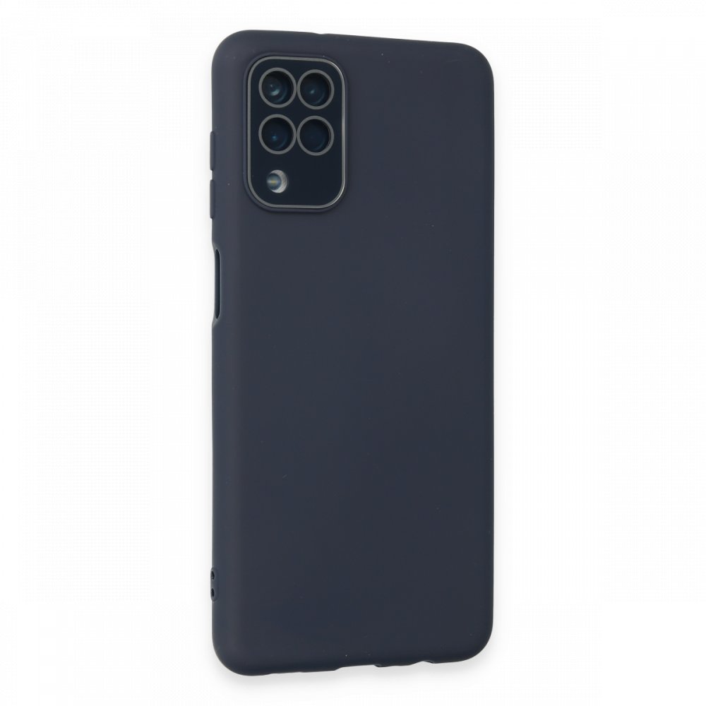 Newface Samsung Galaxy M12 Kılıf Lansman Glass Kapak - Lacivert