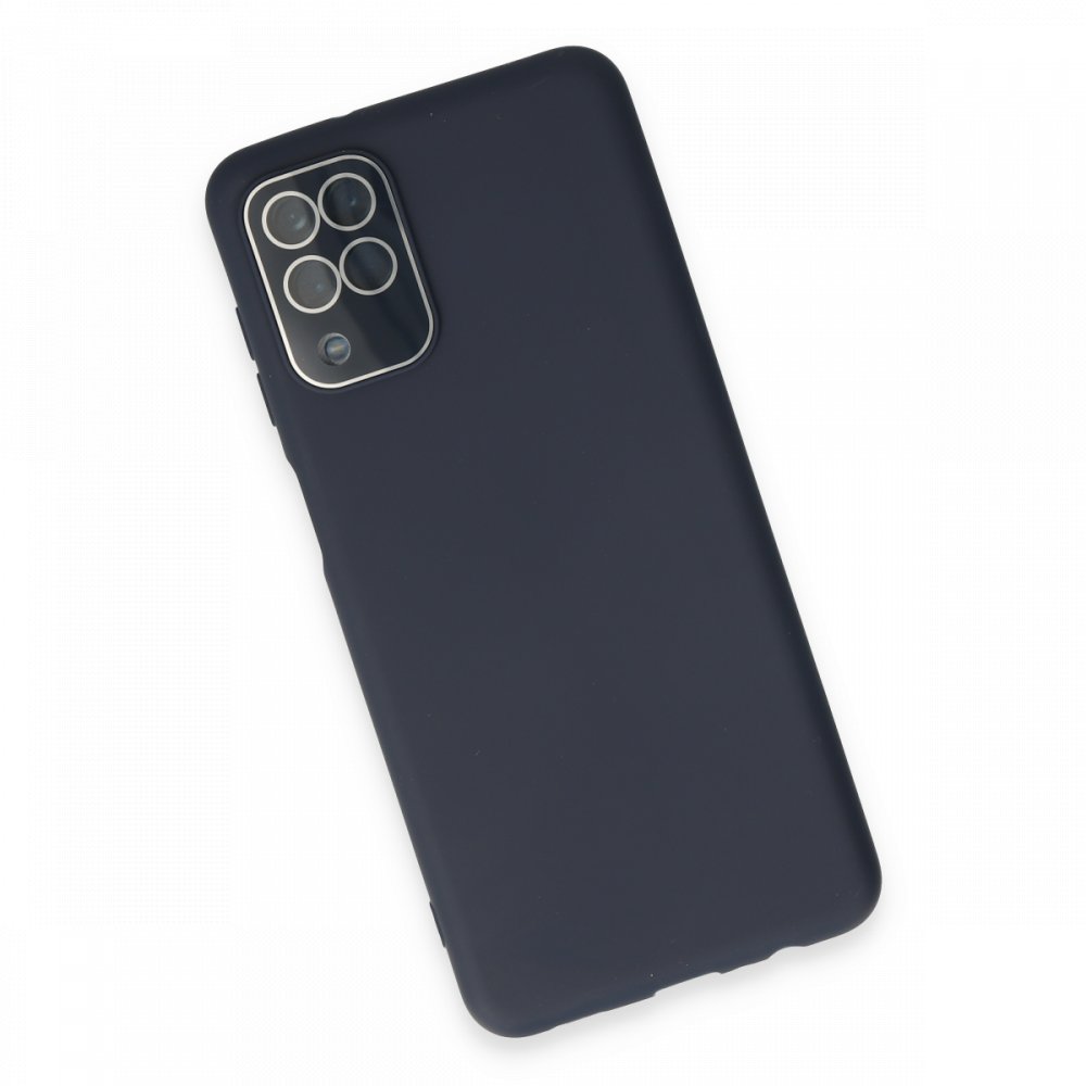Newface Samsung Galaxy M12 Kılıf Lansman Glass Kapak - Lacivert