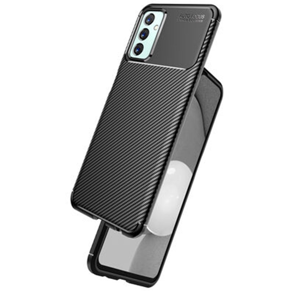 Newface Samsung Galaxy M13 Kılıf Focus Karbon Silikon - Siyah