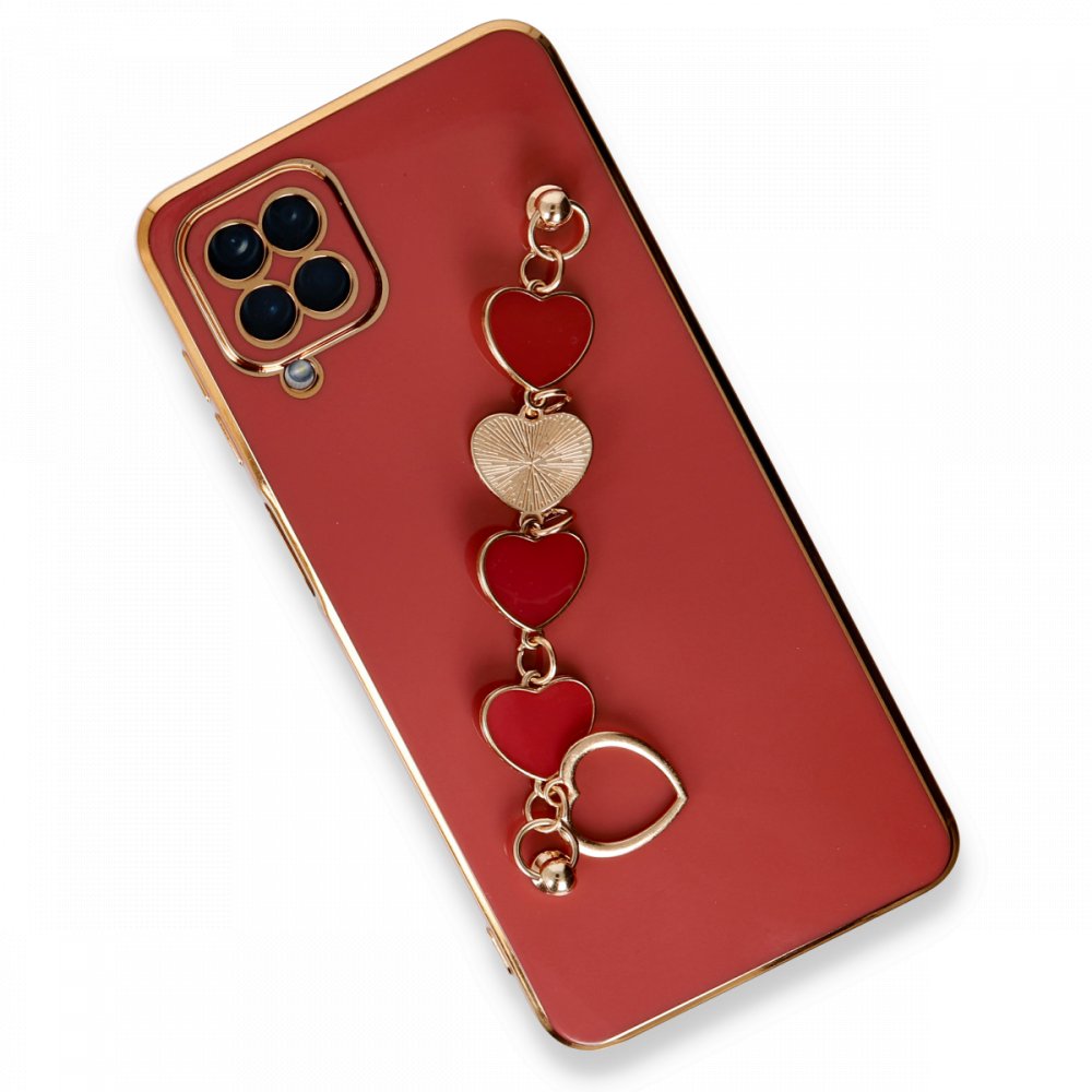 Newface Samsung Galaxy M22 Kılıf Esila Silikon - Kırmızı