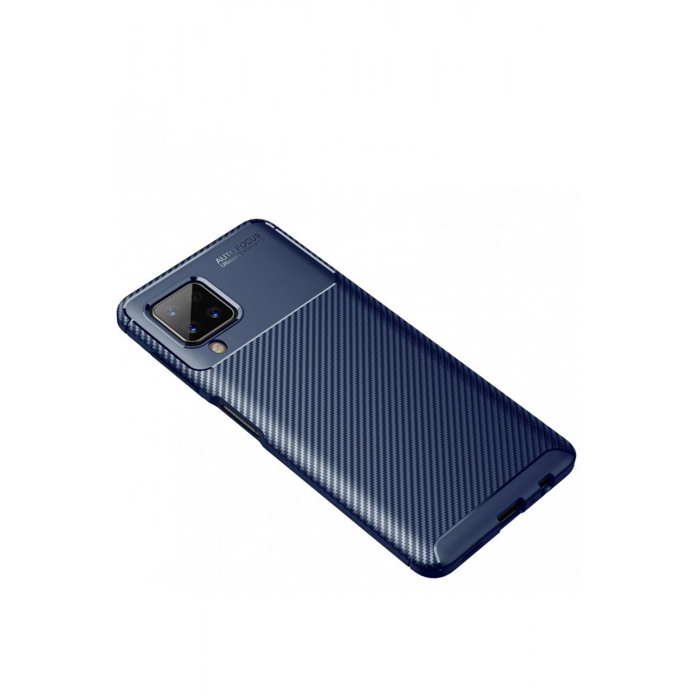 Newface Samsung Galaxy M22 Kılıf Focus Karbon Silikon - Lacivert