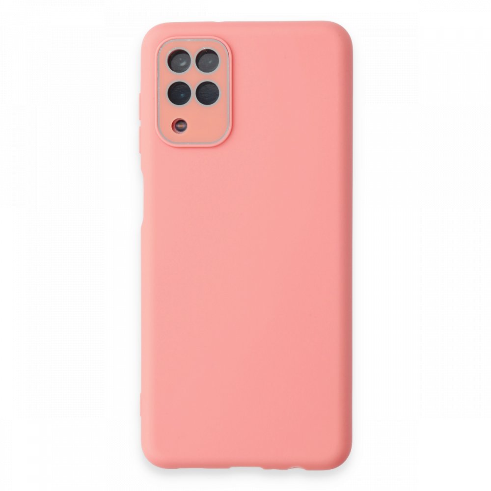 Newface Samsung Galaxy M22 Kılıf Lansman Glass Kapak - Pembe