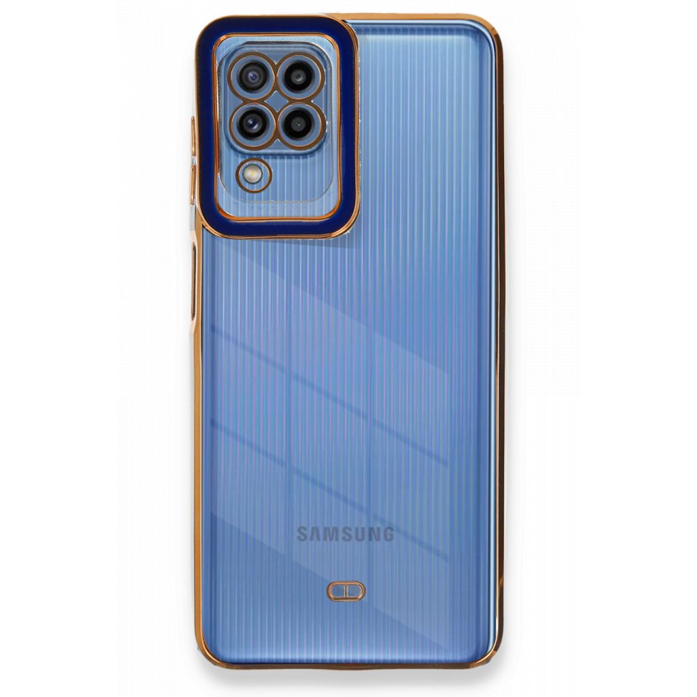 Newface Samsung Galaxy M22 Kılıf Liva Lens Silikon - Mavi