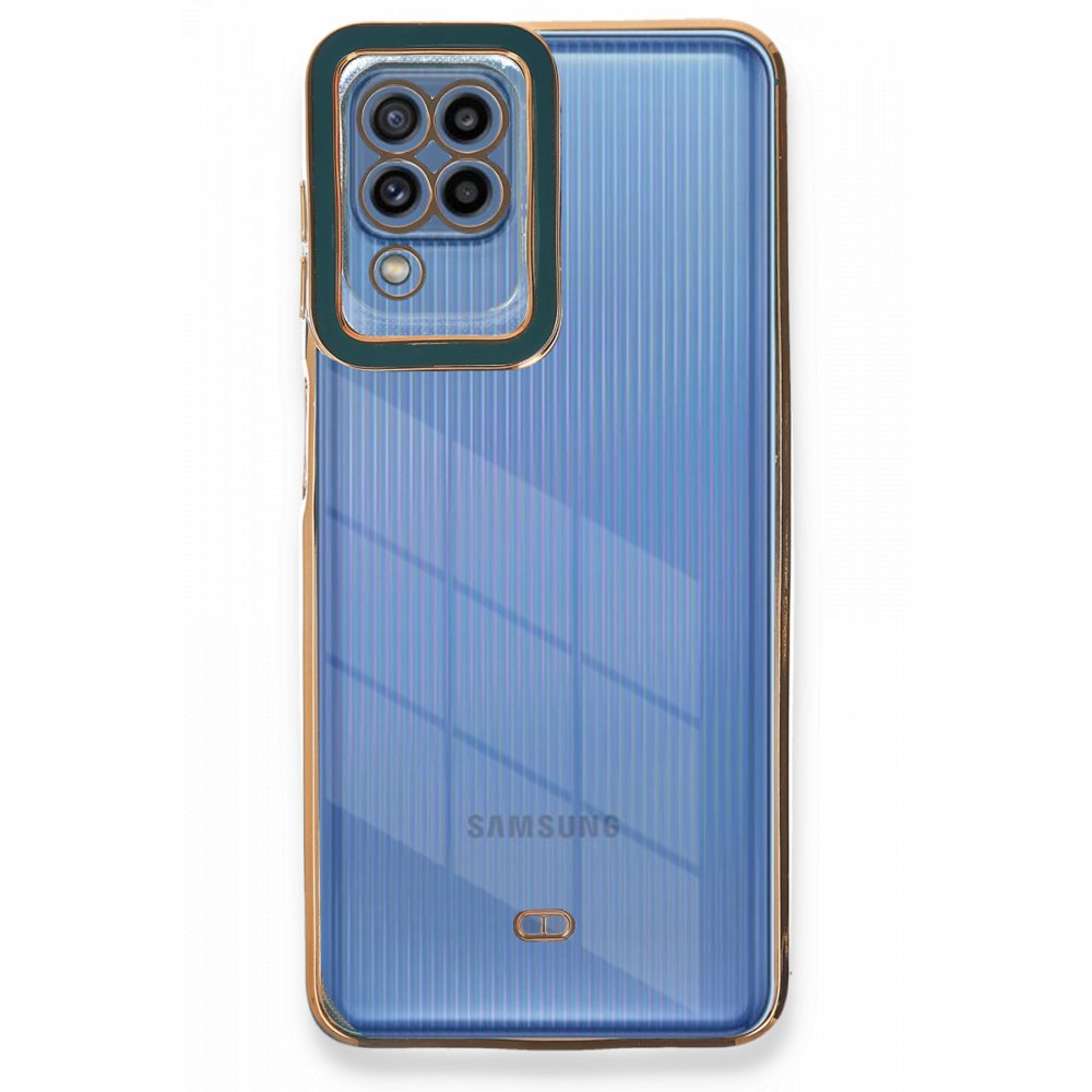 Newface Samsung Galaxy M22 Kılıf Liva Lens Silikon - Yeşil