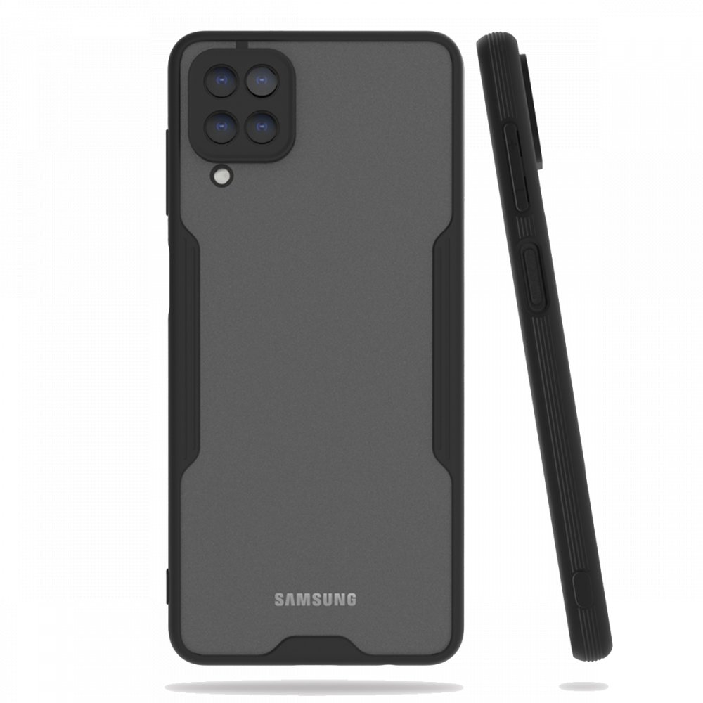 Newface Samsung Galaxy M22 Kılıf Platin Silikon - Siyah