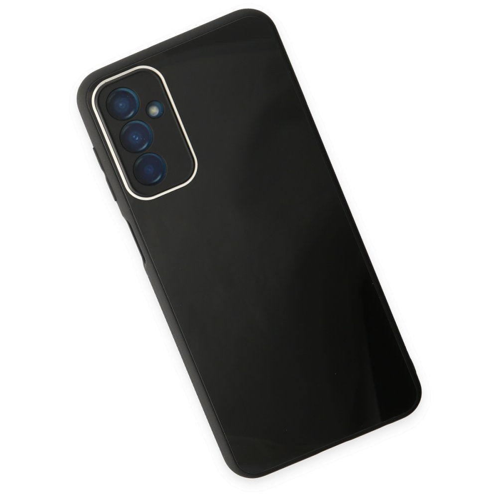 Newface Samsung Galaxy M23 Kılıf Glass Kapak - Siyah