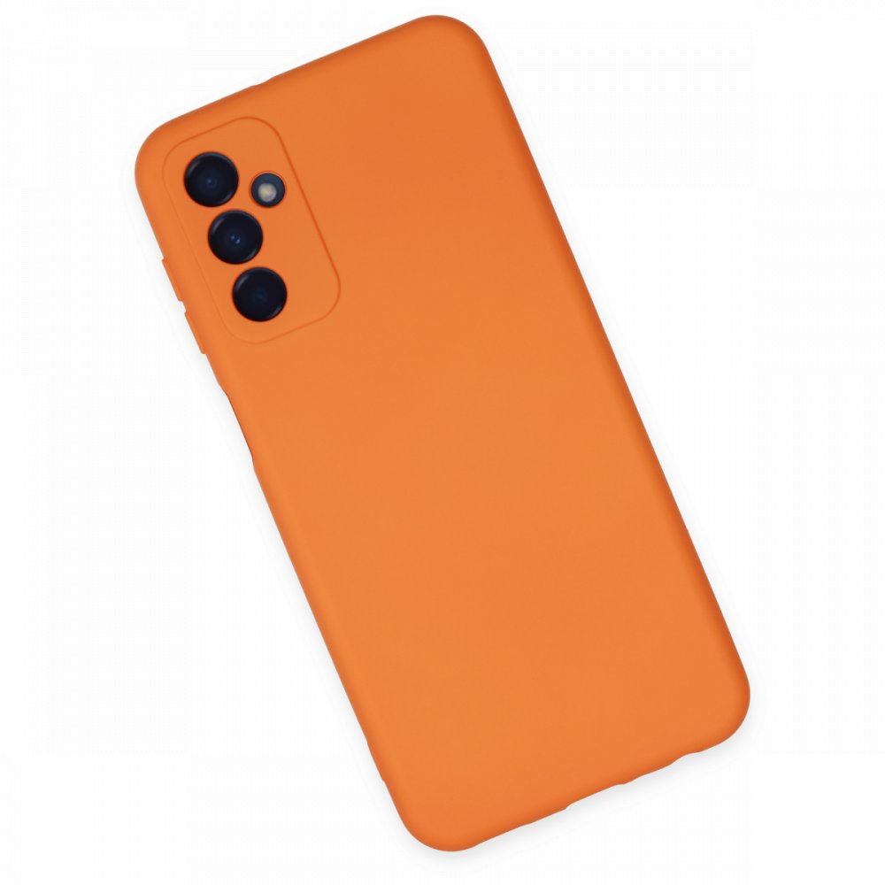 Newface Samsung Galaxy M23 Kılıf Nano içi Kadife Silikon - Turuncu