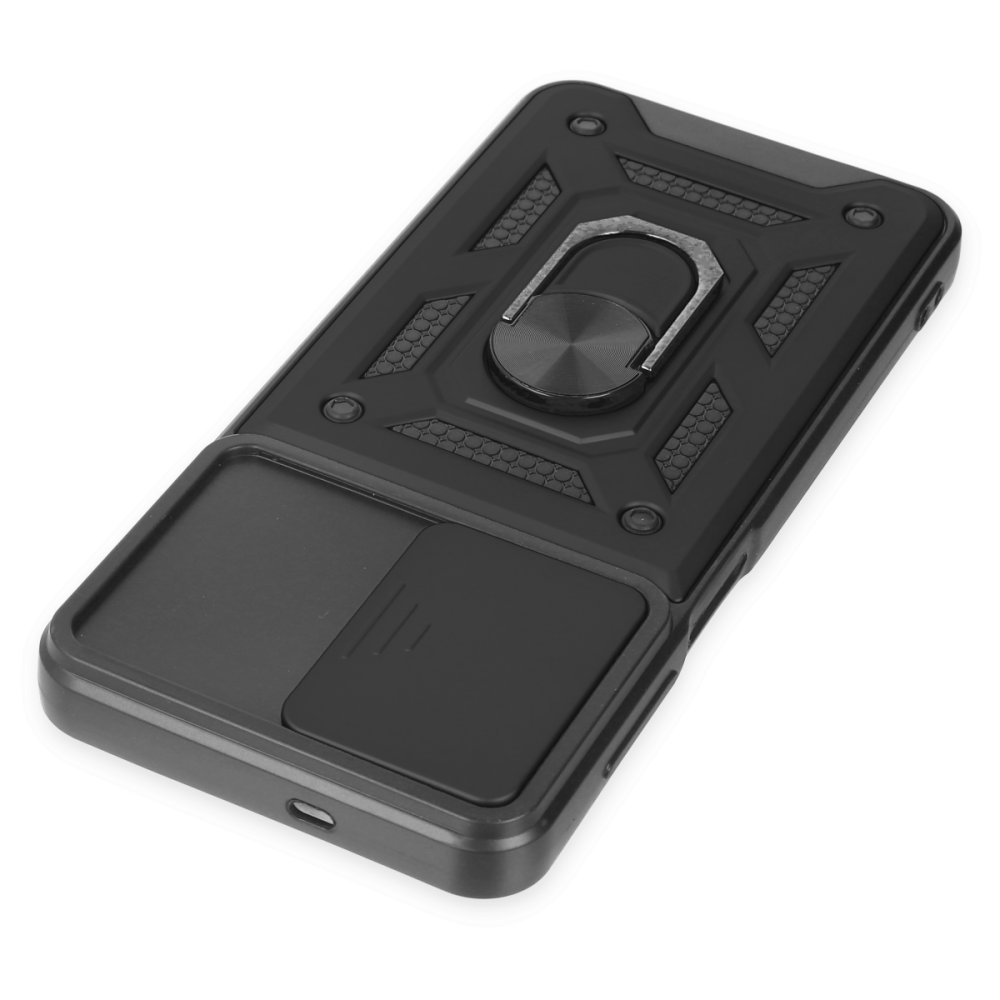 Newface Samsung Galaxy M23 Kılıf Pars Lens Yüzüklü Silikon - Siyah