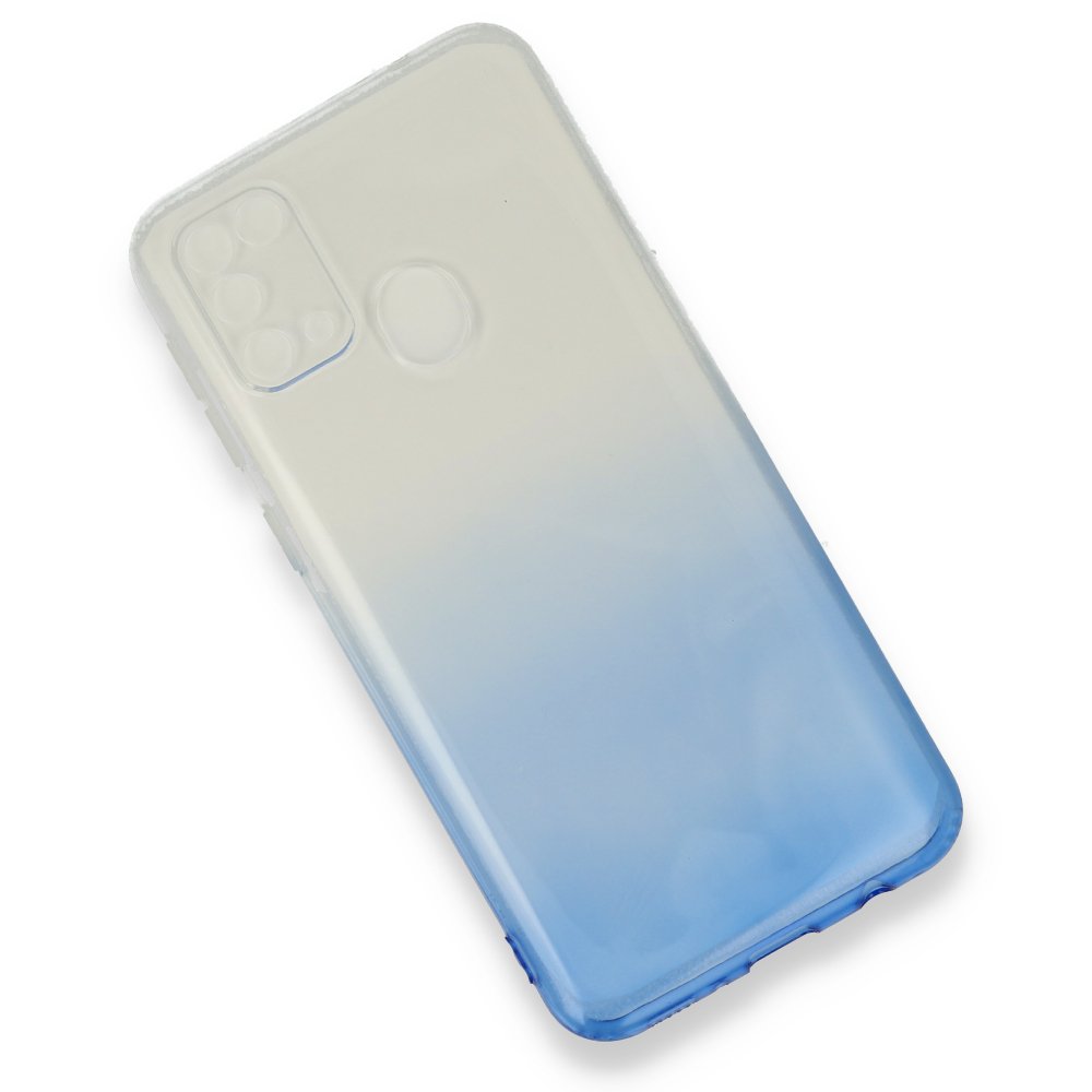 Newface Samsung Galaxy M31 Kılıf Lüx Çift Renkli Silikon - Mavi