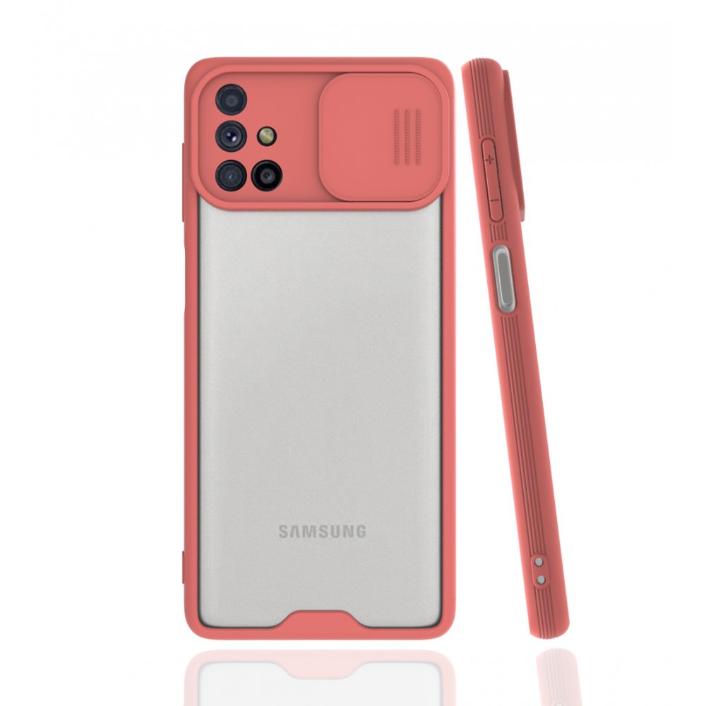 Newface Samsung Galaxy M31S Kılıf Platin Kamera Koruma Silikon - Pembe