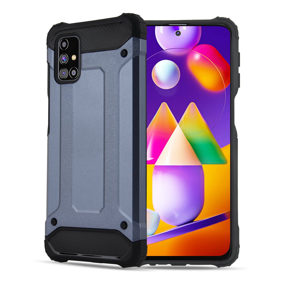 Newface Samsung Galaxy M31S Kılıf Tank Silikon Kapak - Lacivert