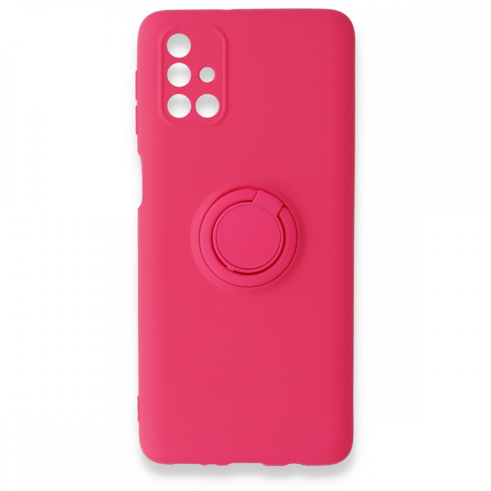 Newface Samsung Galaxy M31S Kılıf Viktor Yüzüklü Silikon - Pembe