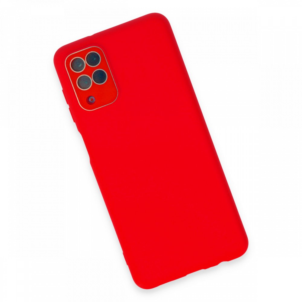 Newface Samsung Galaxy M32 Kılıf Lansman Glass Kapak - Kırmızı