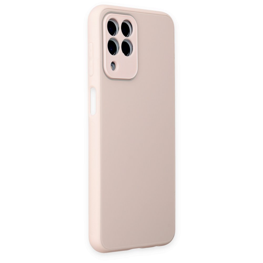 Newface Samsung Galaxy M33 Kılıf Glass Kapak - Pembe