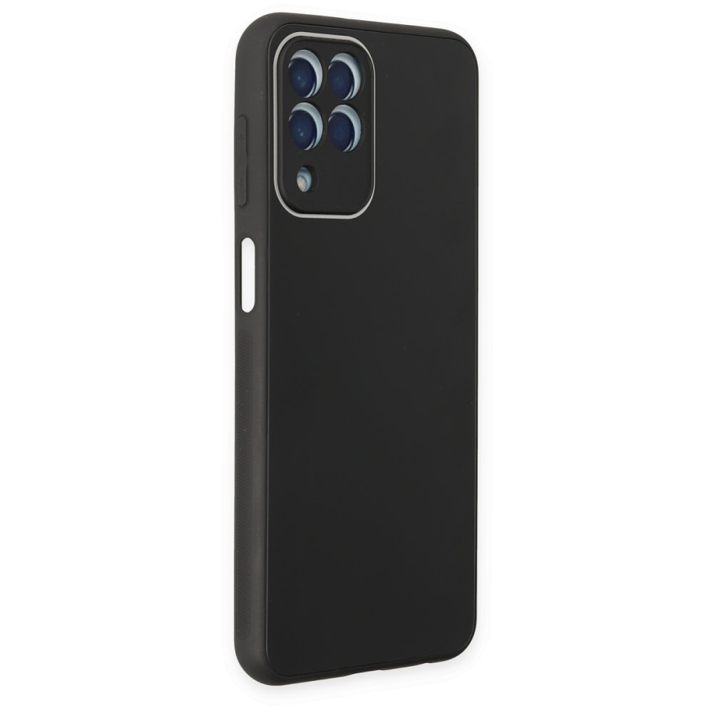 Newface Samsung Galaxy M33 Kılıf Glass Kapak - Siyah