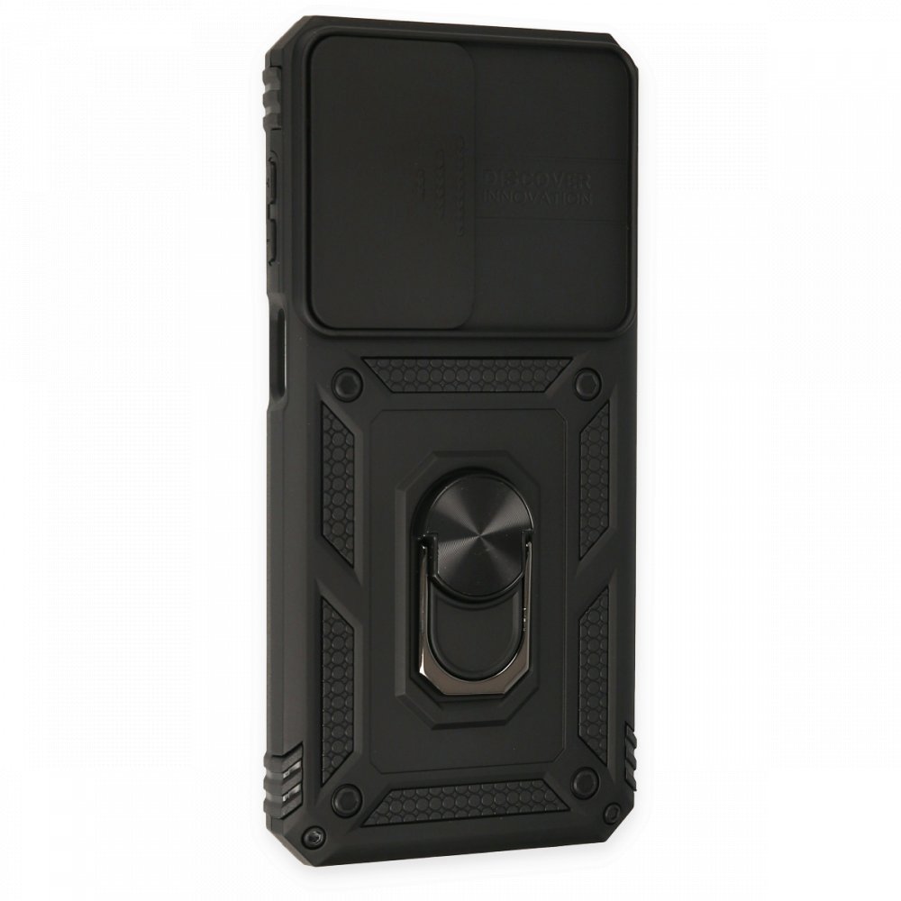 Newface Samsung Galaxy M33 Kılıf Pars Lens Yüzüklü Silikon - Siyah