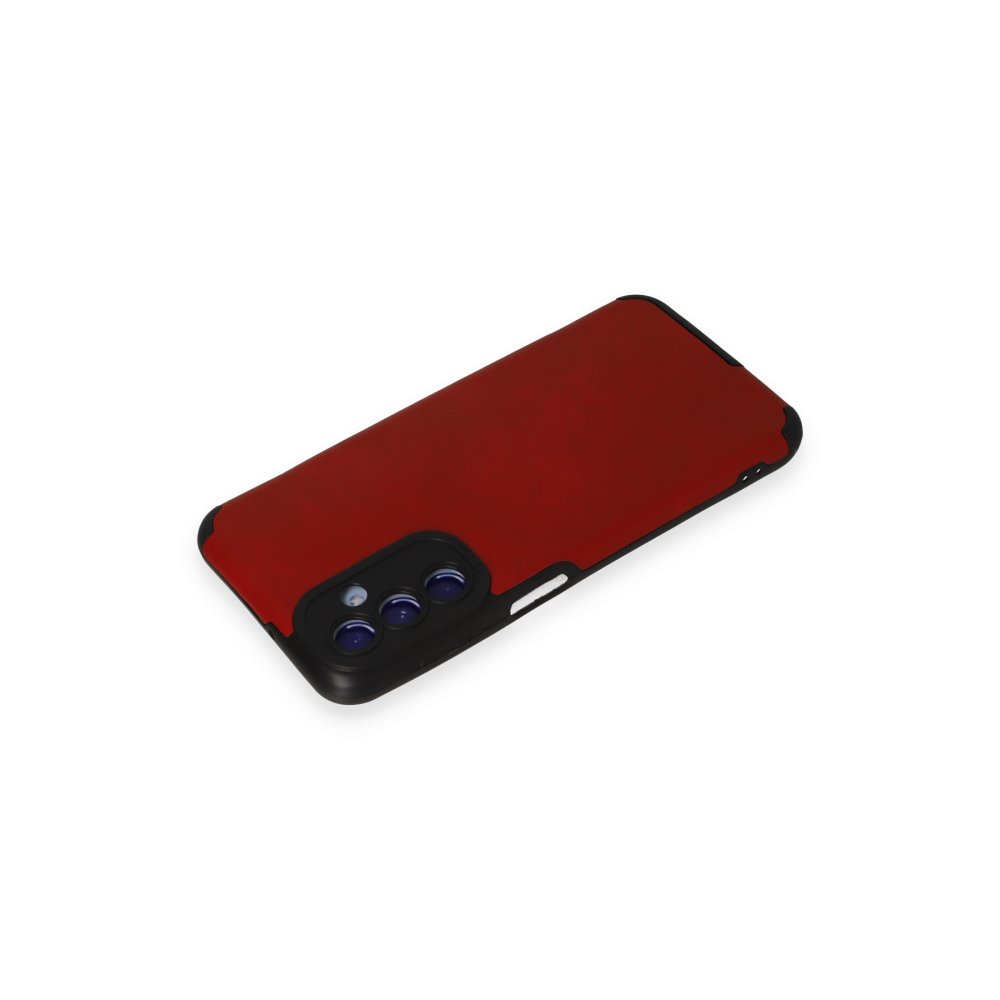 Newface Samsung Galaxy M34 5G Kılıf Loop Deri Silikon - Kırmızı