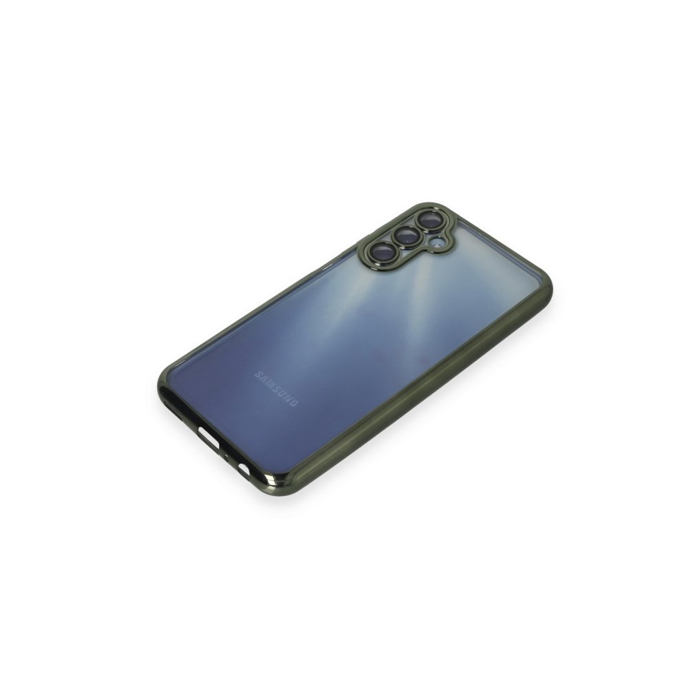 Newface Samsung Galaxy M34 5G Kılıf Razer Lensli Silikon - Yeşil