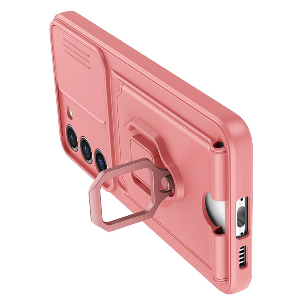 Newface Samsung Galaxy M34 5G Kılıf Zuma Kartvizitli Yüzüklü Silikon - Pembe