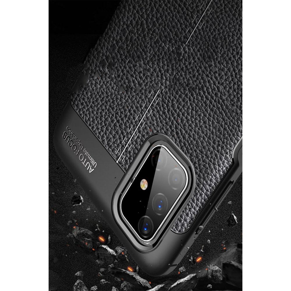 Newface Samsung Galaxy M51 Kılıf Focus Derili Silikon - Kırmızı